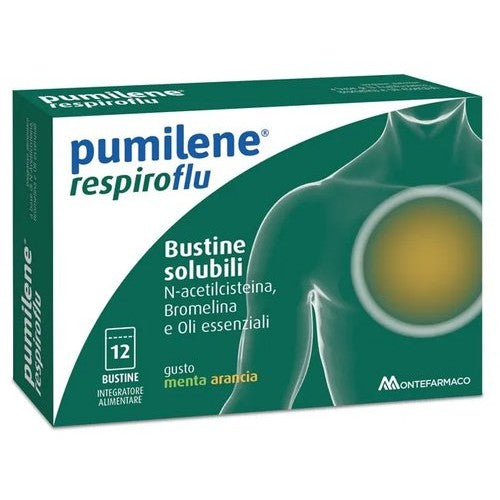 Pumilene Respiroflu 12 bustine – benessere vie respiratorie