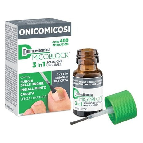 Dermovitamina Micoblock 3‑in‑1 Soluzione 7 ml – Onicomicosi e Rinforzo Unghie