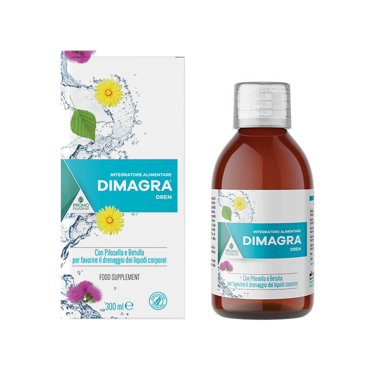 Dimagra Dren – Integratore Drenante Liquido con Pilosella e Betulla, 300 ml