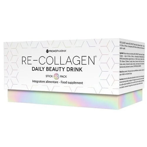 Re-Collagen – Collagene Marino con Acido Ialuronico e Vitamine, 20 Stick Pack da 12 ml